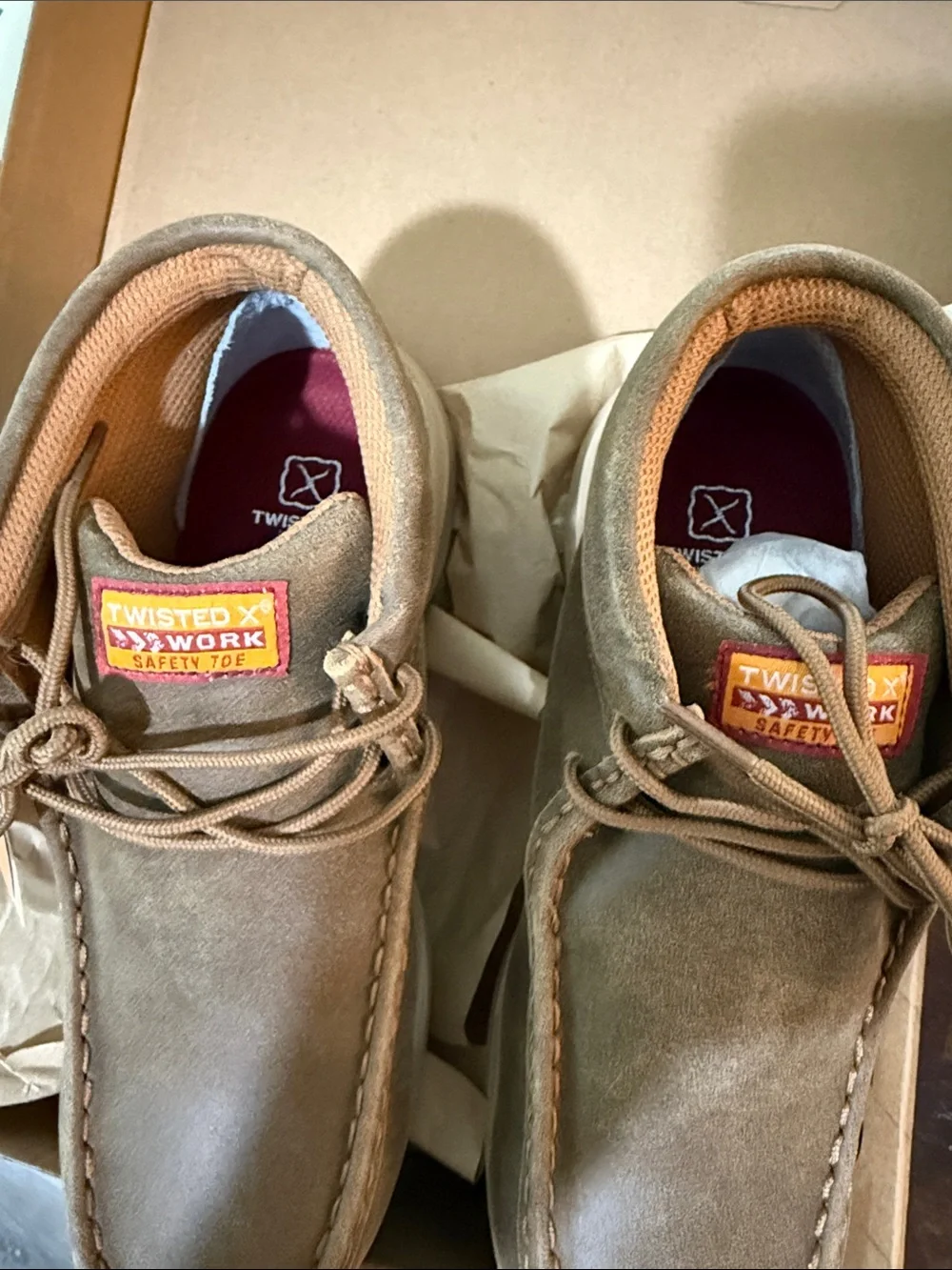 Twisted X Work Safety Toe Women’s Brown Moc Toe Work Shoes